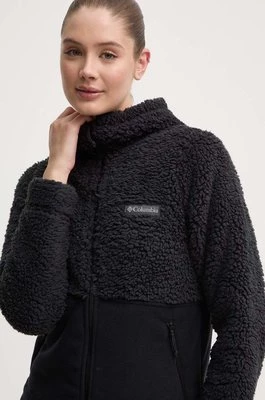 Columbia bluza sportowa Winter Pass Sherpa Hoode kolor czarny z kapturem wzorzysta 2013293