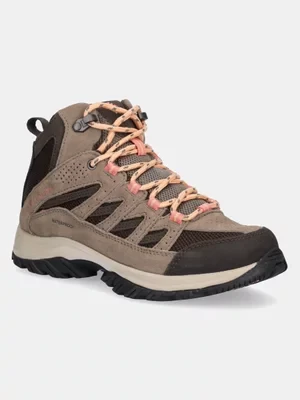 Columbia buty Crestwood Mid Waterproof damskie kolor brązowy 2099861