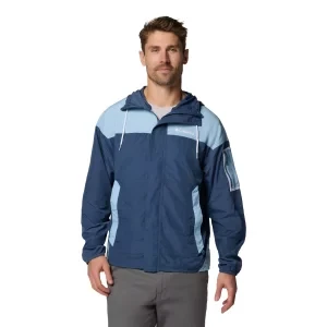 Columbia Challenger II Windbreaker Jacket 2071553478, Męskie, Granatowe, kurtki, nylon, rozmiar: L