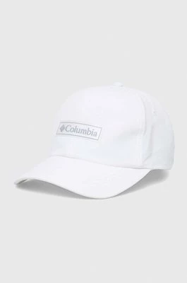 Columbia czapka z daszkiem kolor biały z aplikacją
