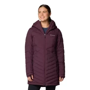 Columbia Joy Peak Hooded II Mid Jacket 2088641607, Damskie, Bordowe, kurtki, poliester, rozmiar: L