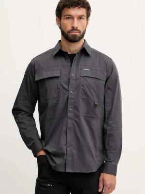 Columbia koszula Landroamer Twill męska kolor szary regular z kołnierzykiem klasycznym 2120581