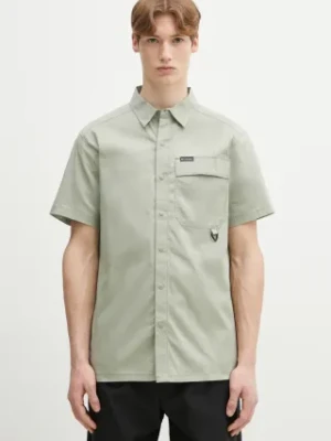 Columbia koszula Landroamer Twill Shirt męska kolor zielony regular z kołnierzykiem klasycznym 2120591