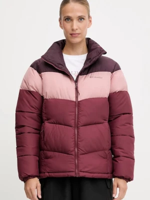 Columbia kurtka Puffect Colorblock damska kolor bordowy zimowa 2088481