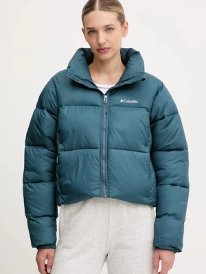 Columbia kurtka Puffect Colorblock kolor turkusowy zimowa 2088501