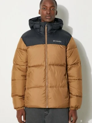 Columbia kurtka Puffect Hooded Jacket męska kolor brązowy przejściowa 2008413