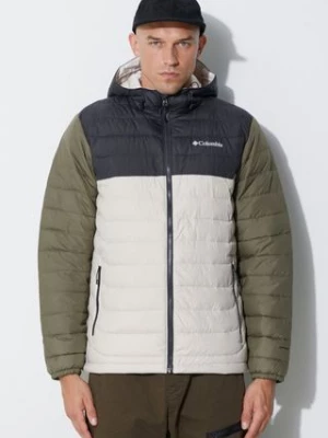 Columbia kurtka sportowa Powder Lite Hooded Jkt kolor zielony zimowa 1693931