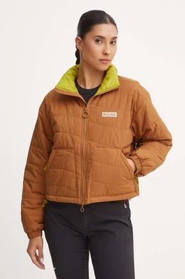 Columbia kurtka Wallowa Insulated damska kolor brązowy przejściowa oversize 2090751