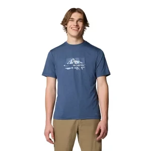 Columbia Kwick Hike Graphic SS Tee 2071763465, Męskie, Granatowe, t-shirty, poliester, rozmiar: L