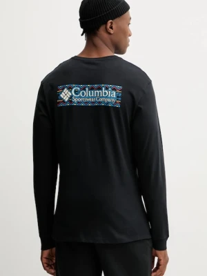 Columbia longsleeve bawełniany Explorers Canyon kolor czarny gładki 2054553