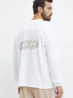 Columbia longsleeve męski kolor biały z nadrukiem