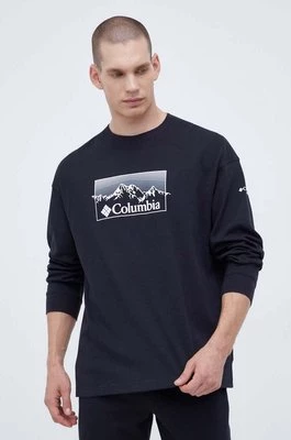 Columbia longsleeve męski kolor czarny z nadrukiem