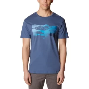 Columbia Path Lake II Graphic Tee 1934814481, Męskie, Niebieskie, t-shirty, bawełna, rozmiar: S