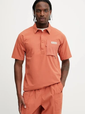 Columbia polo sportowe Cove Beach męski kolor pomarańczowy gładki 2119481