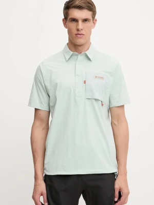 Columbia polo sportowe Cove Beach męski kolor turkusowy gładki 2119481