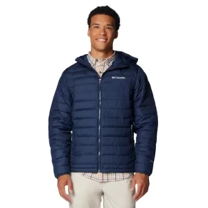 Columbia Powder Lite II Hooded Jacket 2086944464, Męskie, Granatowe, kurtki, poliester, rozmiar: L