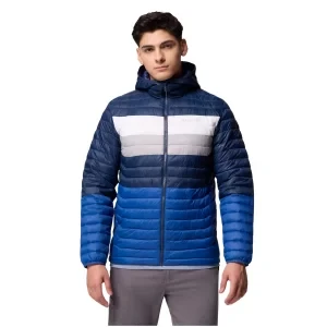 Columbia Powder Pass Hooded Jacket 2134131433, Męskie, Niebieskie, kurtki, nylon, rozmiar: L