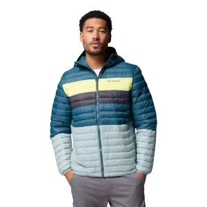 Columbia Powder Pass Hooded Jacket 2134131461, Męskie, Niebieskie, kurtki, nylon, rozmiar: L