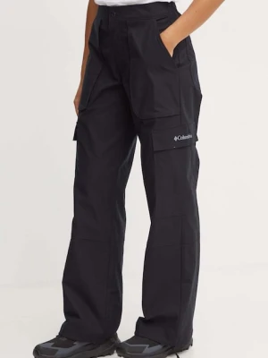 Columbia spodnie Brea Falls damskie kolor czarny szerokie high waist 2086041