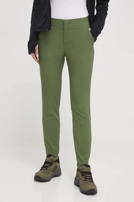 Columbia spodnie damskie kolor zielony dopasowane medium waist