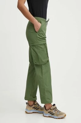 Columbia spodnie outdoorowe Boundless Trek Cargo kolor zielony proste high waist 2073011