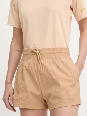 Columbia szorty outdoorowe Boundless Trek Active kolor beżowy wzorzyste high waist 2073124