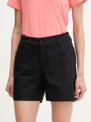 Columbia szorty outdoorowe Leslie Falls kolor czarny gładkie medium waist 2126061