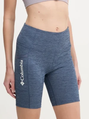 Zdjęcie produktu Columbia szorty sportowe Move damskie kolor niebieski melanżowe high waist 2075971