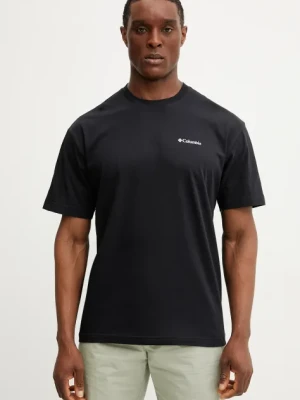 Columbia t-shirt bawełniany Black Butte męski kolor czarny z nadrukiem 2071701