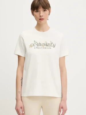 Columbia t-shirt bawełniany damski kolor biały