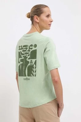 Columbia t-shirt bawełniany North Cascades damski kolor zielony 2036593