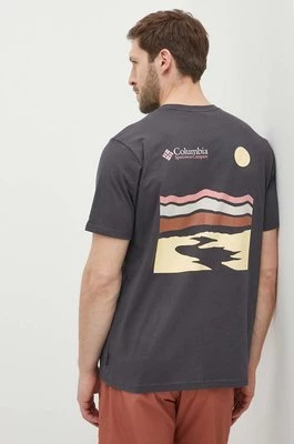 Columbia t-shirt bawełniany Explorers Canyon kolor szary wzorzysty 2036451CHEAPER
