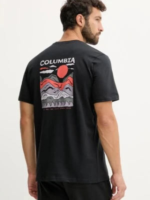 Columbia t-shirt bawełniany Explorers Canyon męski kolor czarny z nadrukiem 2036451.
