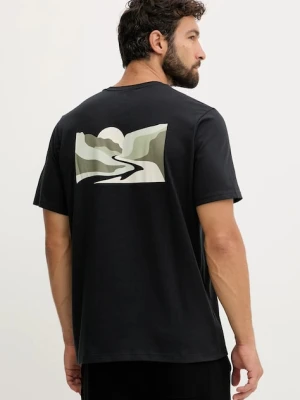 Columbia t-shirt bawełniany Explorers Canyon męski kolor czarny z nadrukiem 2036451.