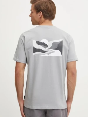 Columbia t-shirt bawełniany Explorers Canyon męski kolor szary z nadrukiem 2036451.