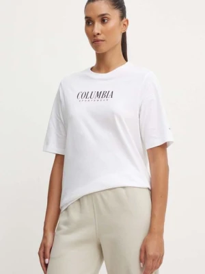 Columbia t-shirt bawełniany kolor biały