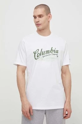 Columbia t-shirt bawełniany Rockaway River kolor biały wzorzysty 2022181