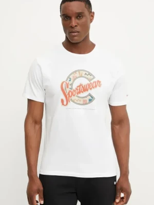 Columbia t-shirt bawełniany kolor biały z nadrukiem