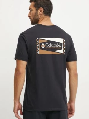 Columbia t-shirt bawełniany kolor czarny z nadrukiem