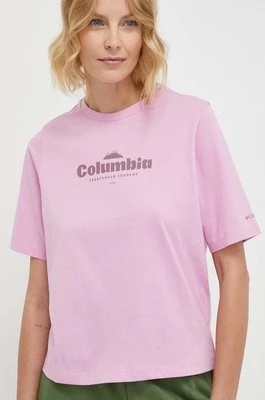 Columbia t-shirt bawełniany North Cascades kolor różowy 1992085
