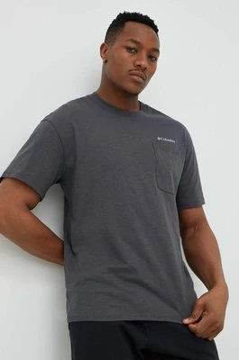 Columbia t-shirt bawełniany kolor szary gładki 2037491-278