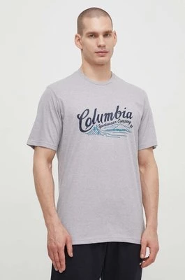 Columbia t-shirt bawełniany Rockaway River kolor szary wzorzysty 2022181