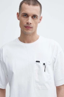 Columbia t-shirt bawełniany Landroamer męski kolor biały gładki 2076021