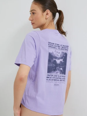Columbia t-shirt bawełniany North Cascades fioletowy