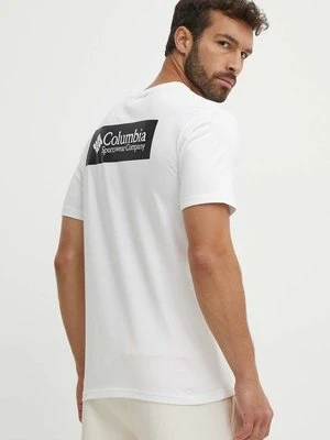 Columbia t-shirt bawełniany North Cascades kolor biały z nadrukiem 1834041