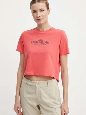 Columbia t-shirt bawełniany North Cascades kolor czerwony 1930051