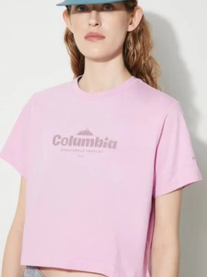 Columbia t-shirt bawełniany North Cascades kolor różowy 1930051