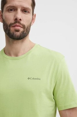 Columbia t-shirt bawełniany North Cascades kolor zielony z nadrukiem 1834041