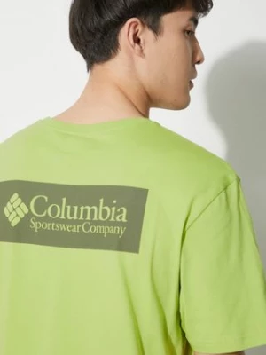 Columbia t-shirt bawełniany North Cascades kolor zielony z nadrukiem 1834041