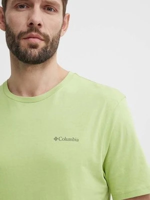 Columbia t-shirt bawełniany North Cascades kolor zielony z nadrukiem 1834041